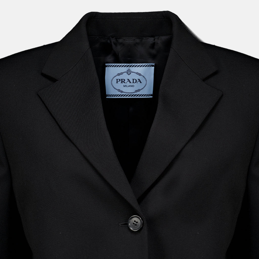 Vestes Blazer noir en laine Prada Noir Femme