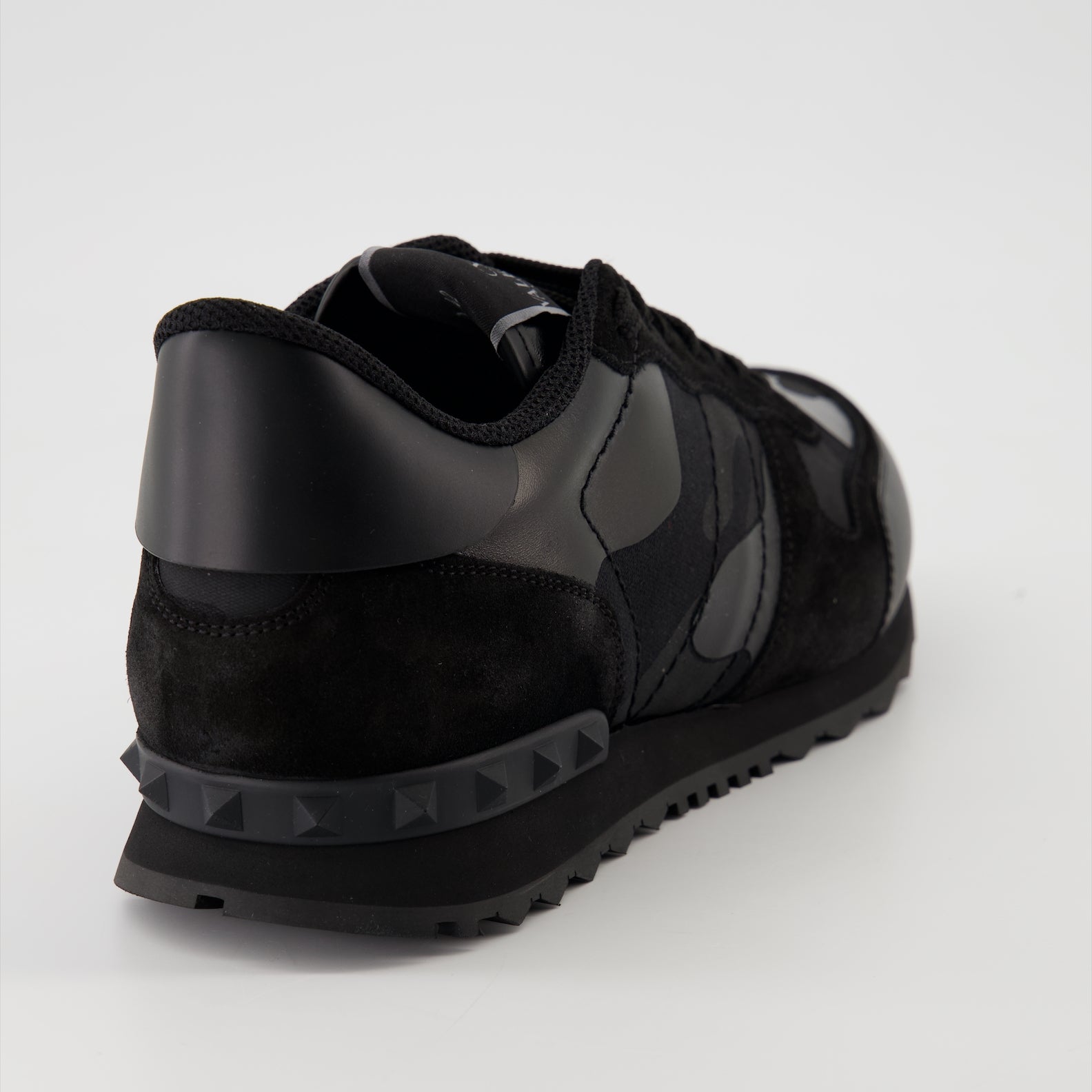 Baskets Baskets Rockrunner camouflage noir en tissu et nappa Valentino Garavani Noir Homme