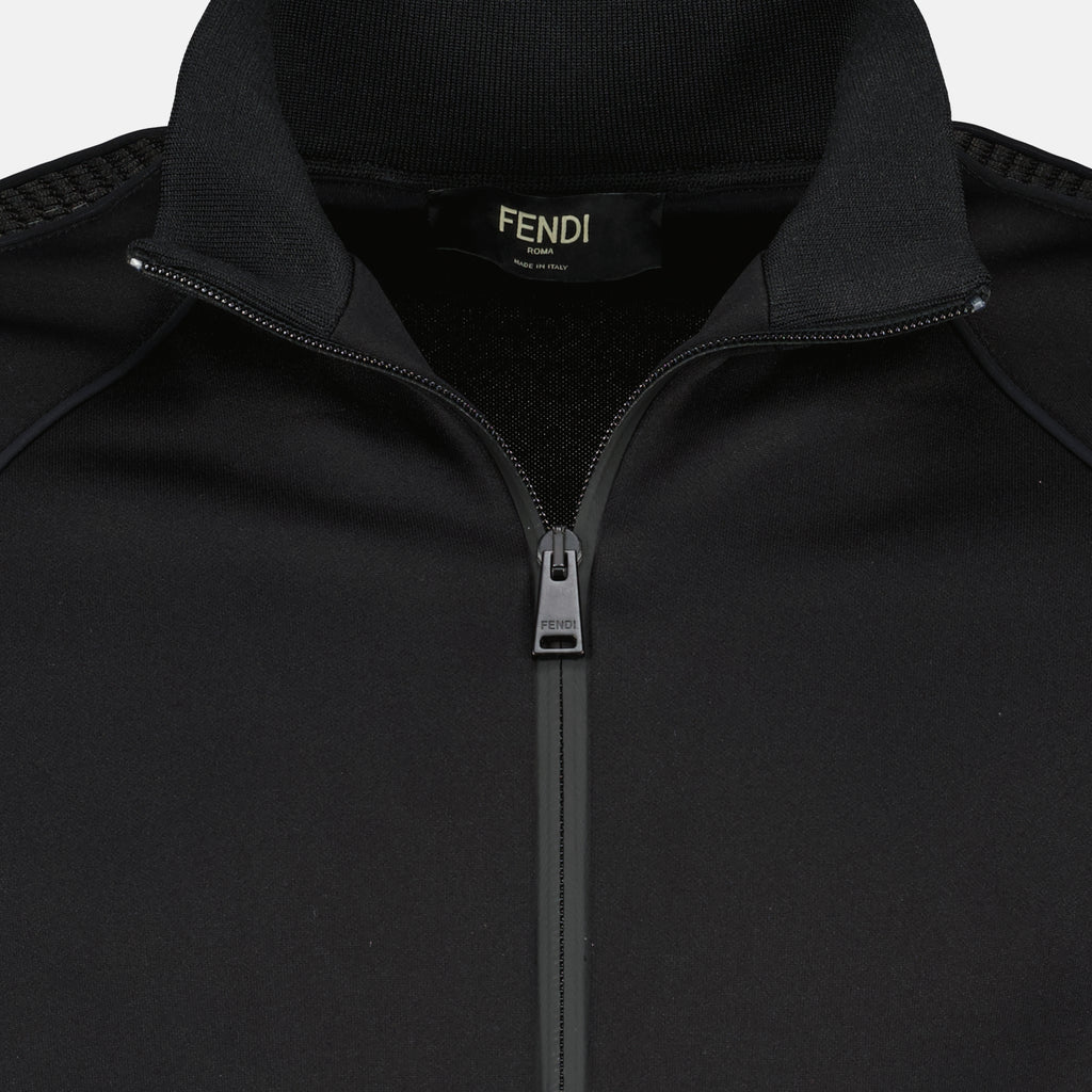 Image of the article Black tracksuit jacket from the brand Fendi for Men - Spring-Summer 2026 - Detailed View 2