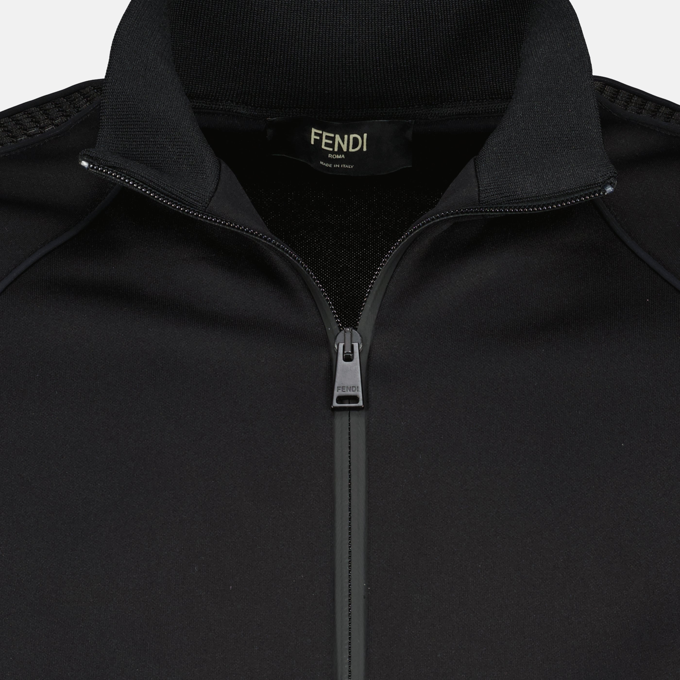 Sweatshirts Veste de survêtement noire Fendi Noir Homme