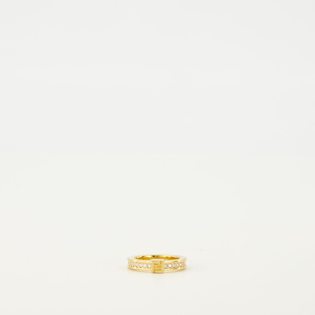 여성을 위한 펜디 브랜드의 크리스탈이 장착된 포에버 반지 이미지 - 2026 봄-여름 시즌 - 앞면 보기