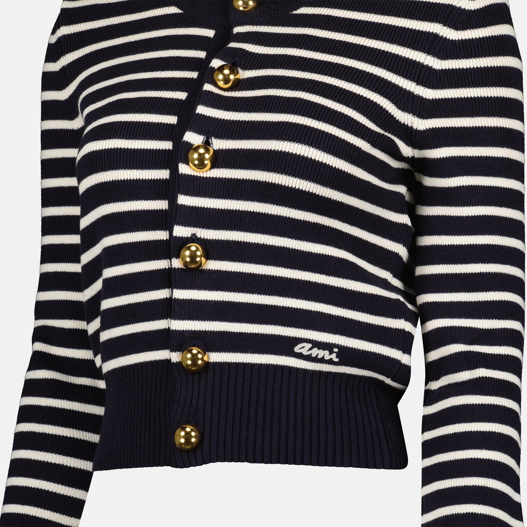 Malhas Cardigan marinière Ami PARIS Azul Femme