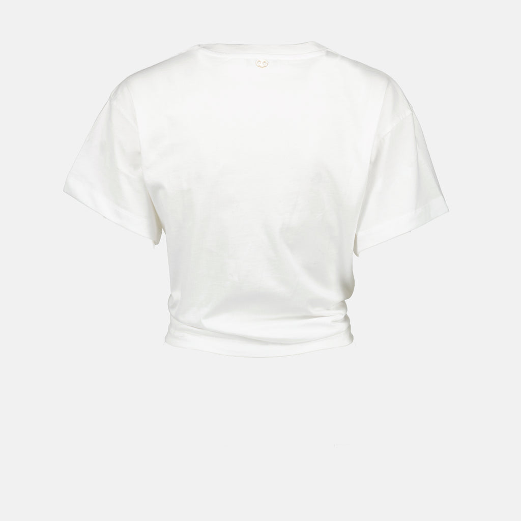 Camisetas Camiseta Crop Blanca con Anillo Rabanne Blanco Femme