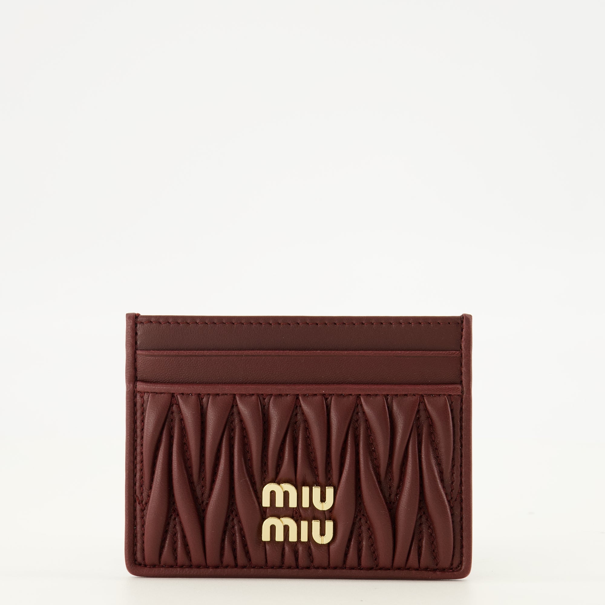 Petite maroquinerie Porte-cartes en cuir matelassé bordeaux Miu Miu Bordeaux Femme