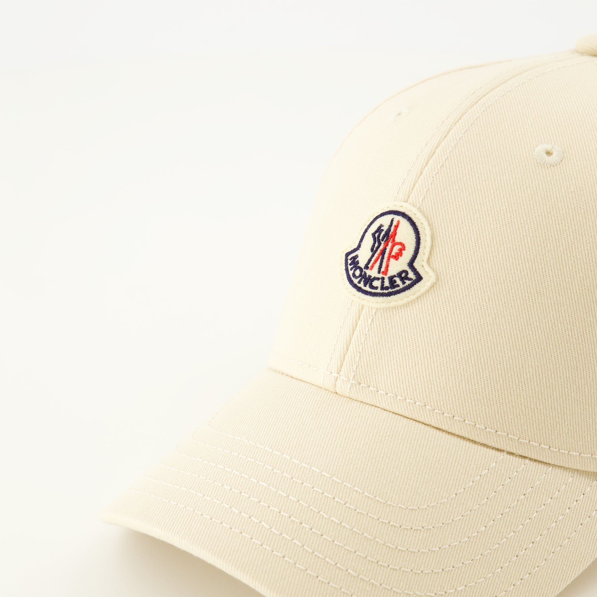 Image of the item Beige logo cap by Moncler for Women - Spring-Summer 2026 - Detailed view_3