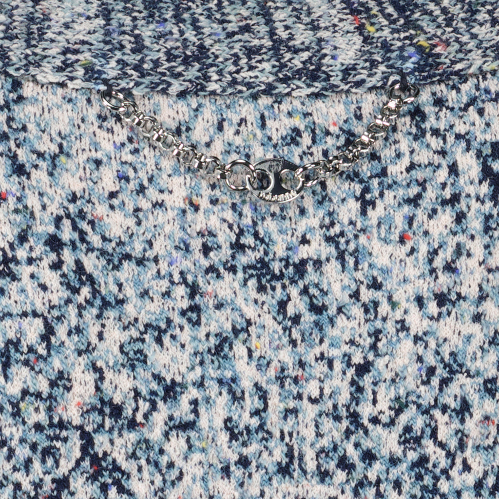 Image of the blue cotton tweed effect cardigan by Rabanne for Women - Spring-Summer 2026 - Detailed View 2