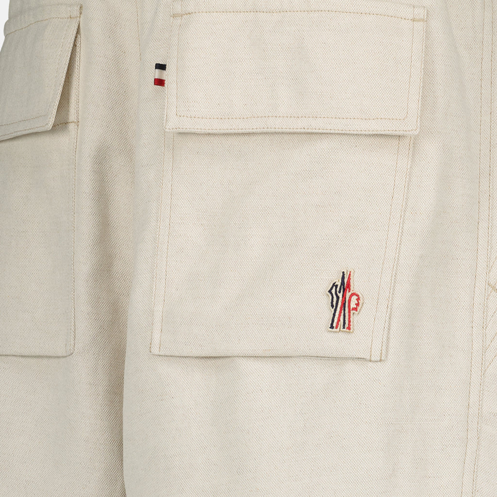 Shorts Short en coton et lin beige Moncler Grenoble Beige Homme