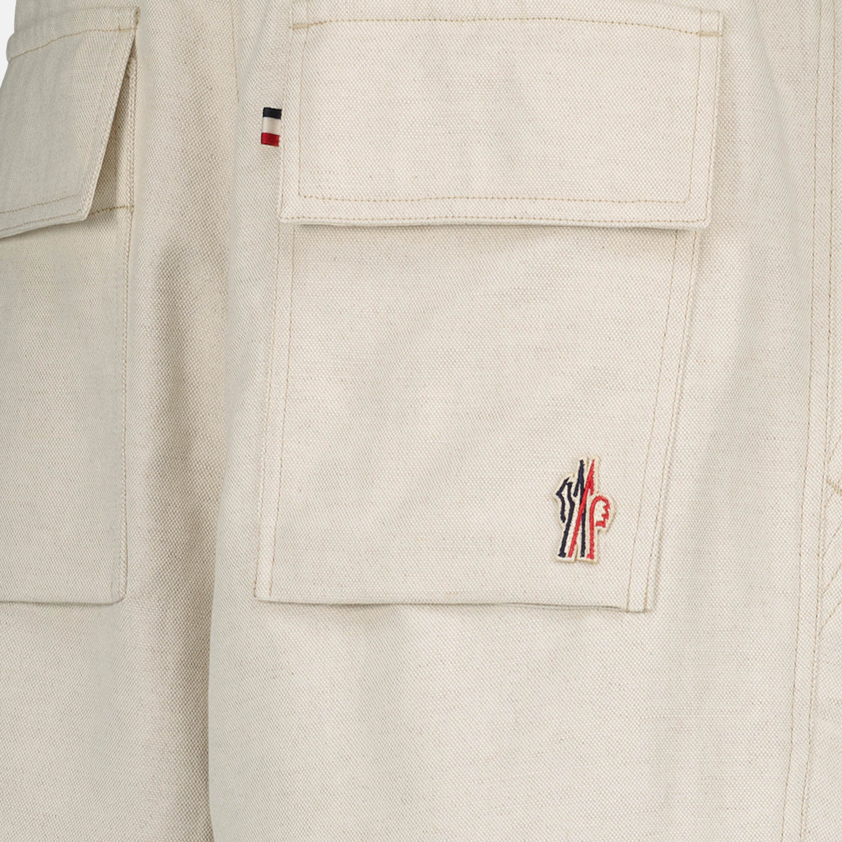 Shorts Short en coton et lin beige Moncler Grenoble Beige Homme