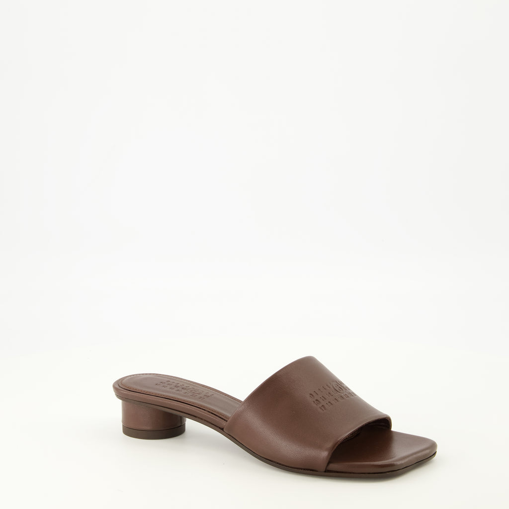 Chaussures ouvertes Sandalias Anatomic en Cuero Burdeos Mm6 Marron Femme