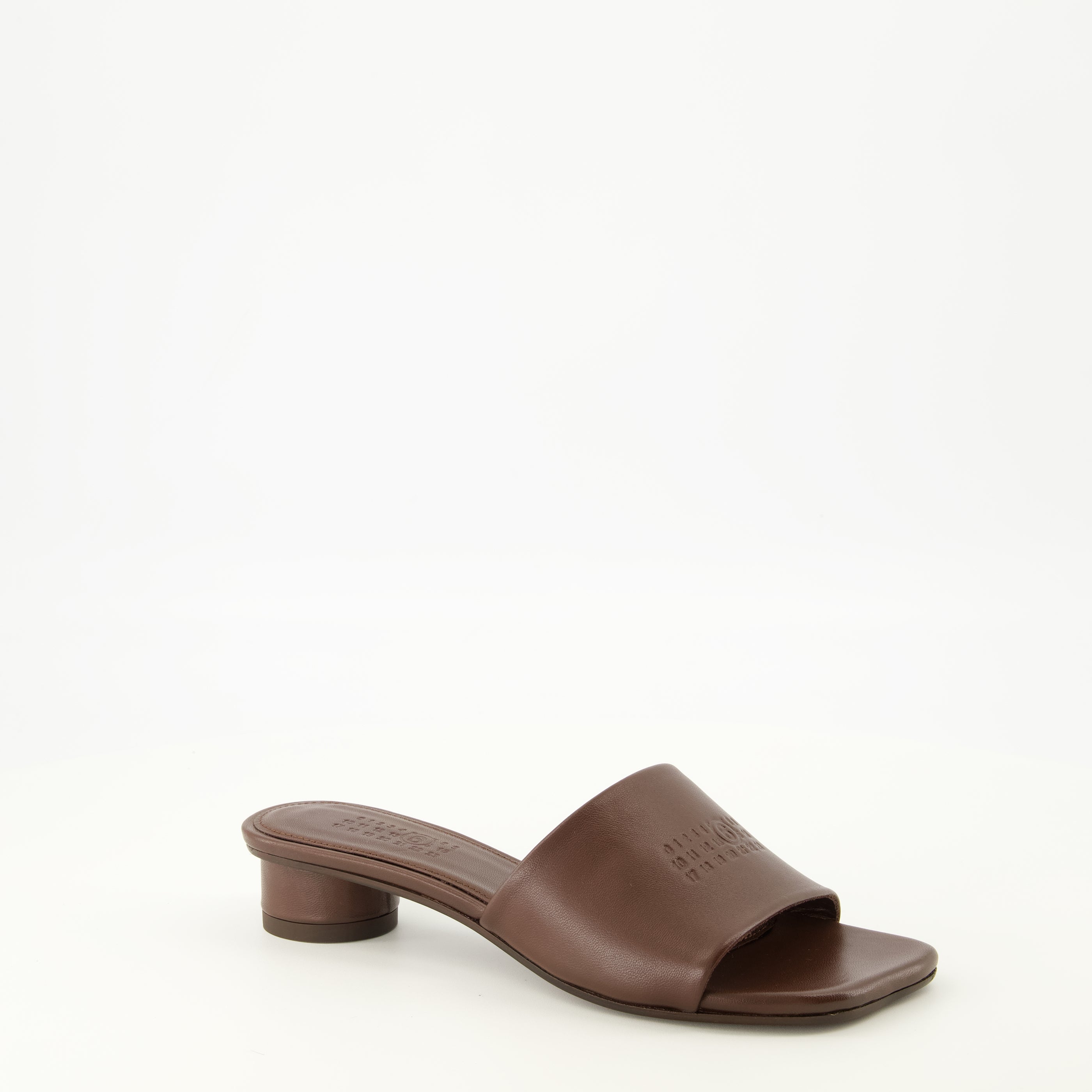 Chaussures ouvertes Sandali Anatomici in Pelle Bordeaux Mm6 Marron Femme