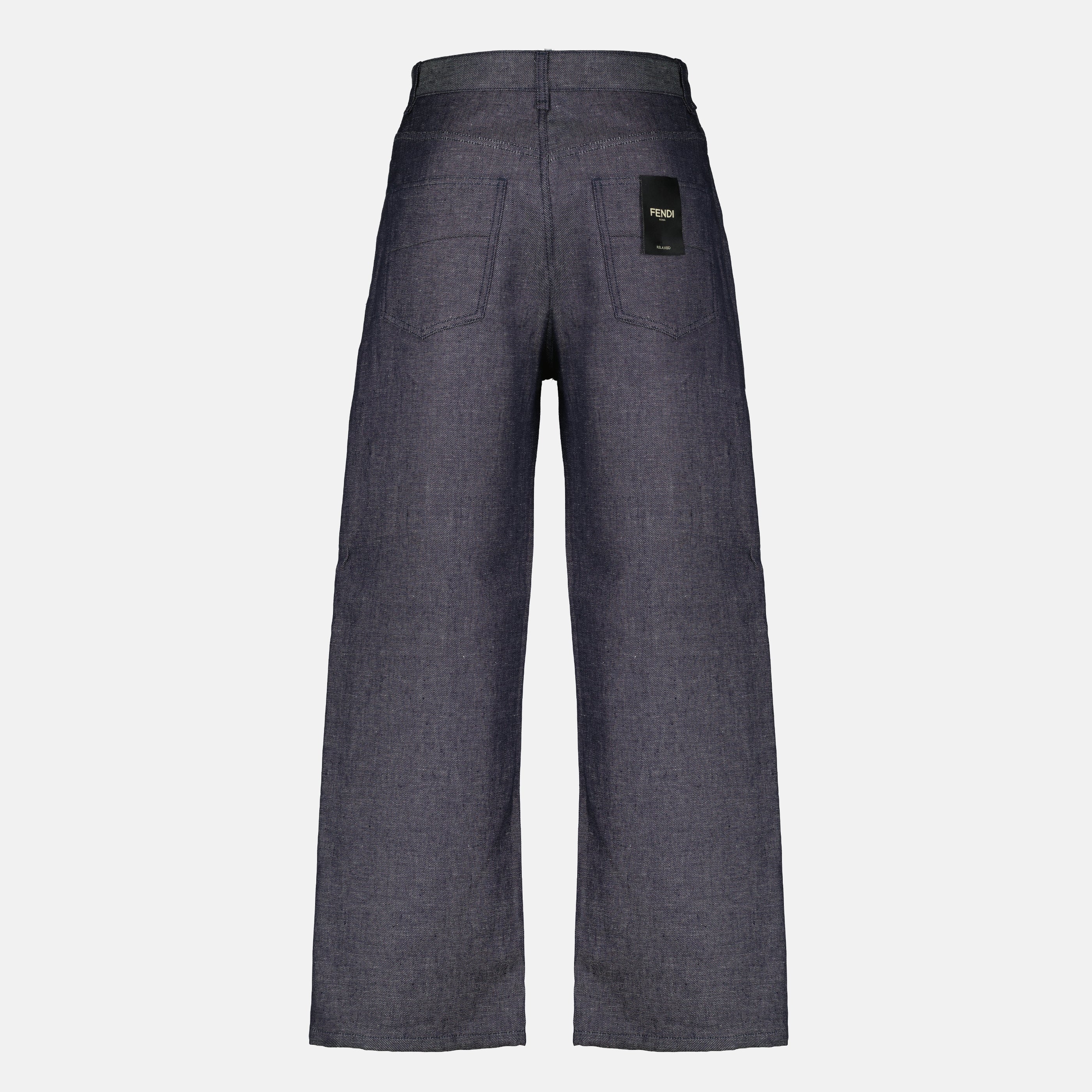 Pantalons Jean bleu gris long Fendi Bleu Homme