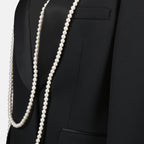 Jaquetas Blazer com Pérolas Moschino Preto Mulheres