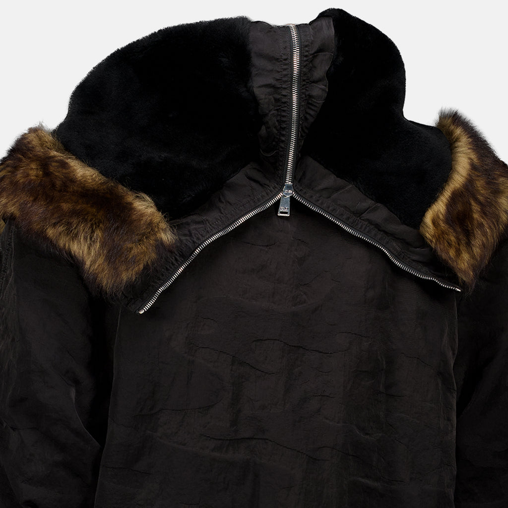 Manteaux Schwarze Nylon-Bomberjacke Fendi Noir Homme