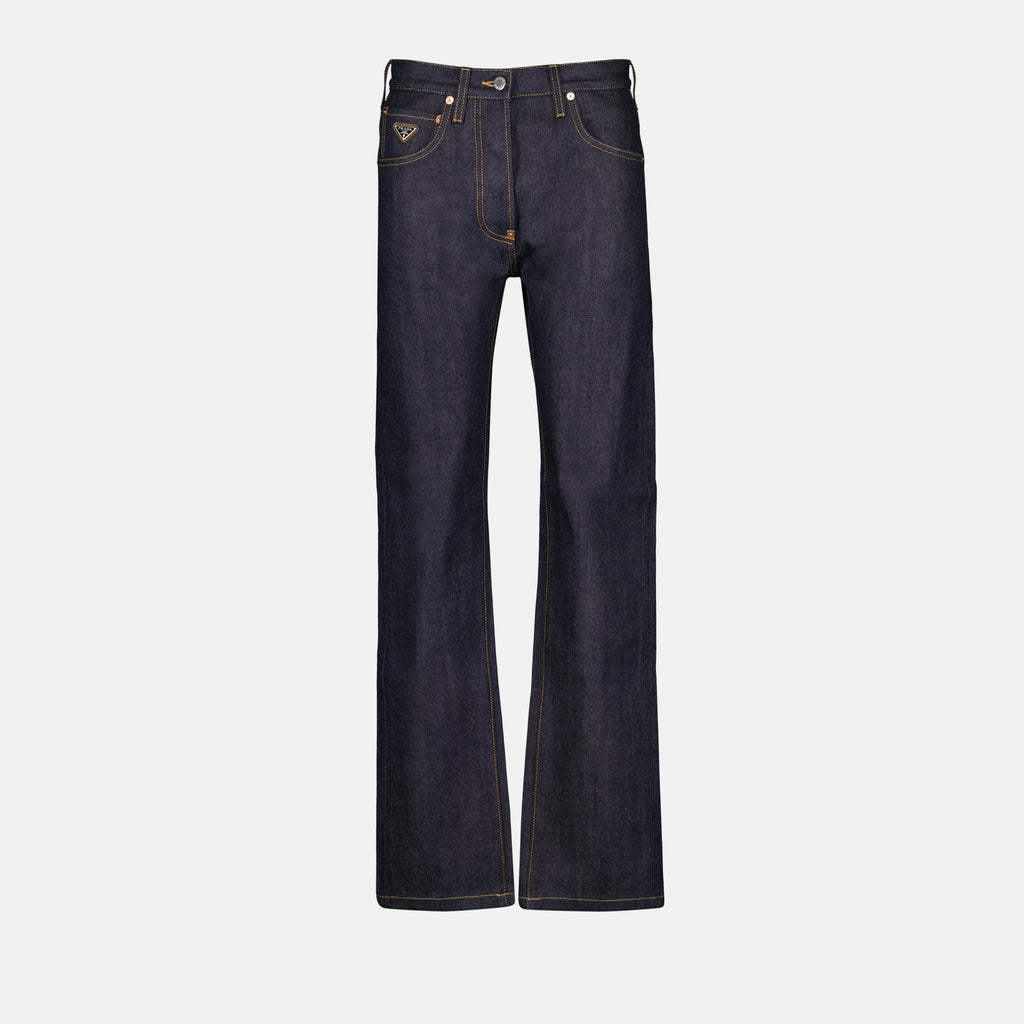 Pantalones Jean flare brut Prada azul oscuro Femme