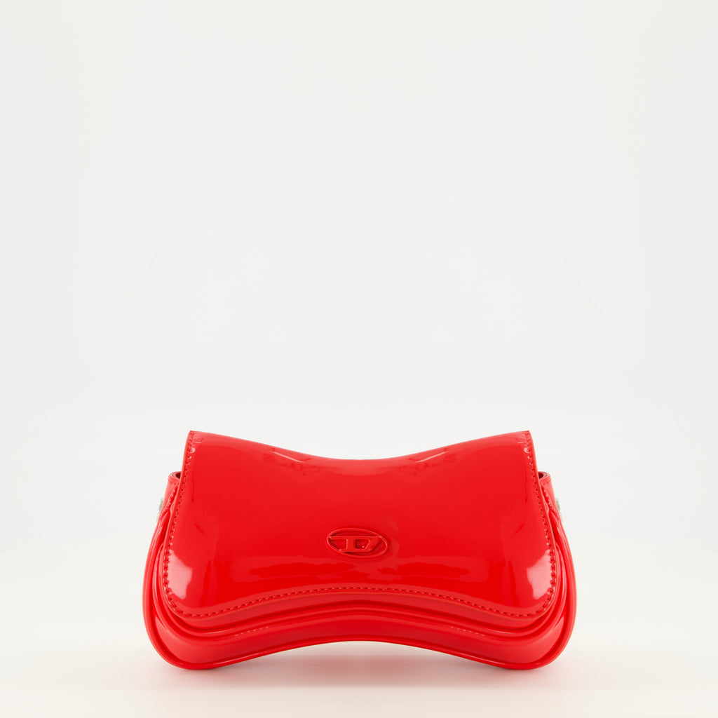 デニムブランドDieselの女性用Play小型赤バッグの画像 - 2026年春夏 - 前面図