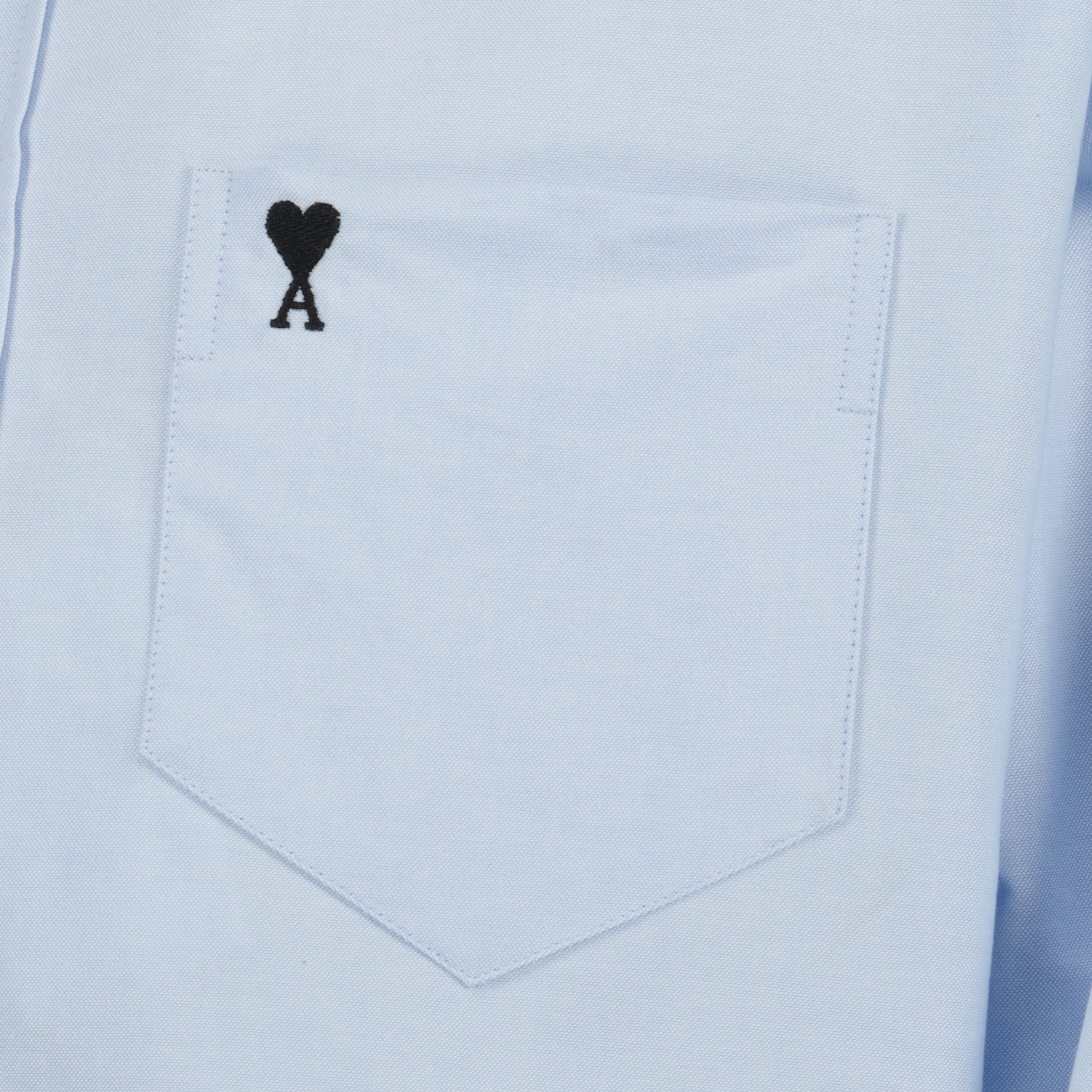 Image of the item Blue cotton shirt by Ami PARIS for Men - Spring-Summer 2026 - Detailed View 1