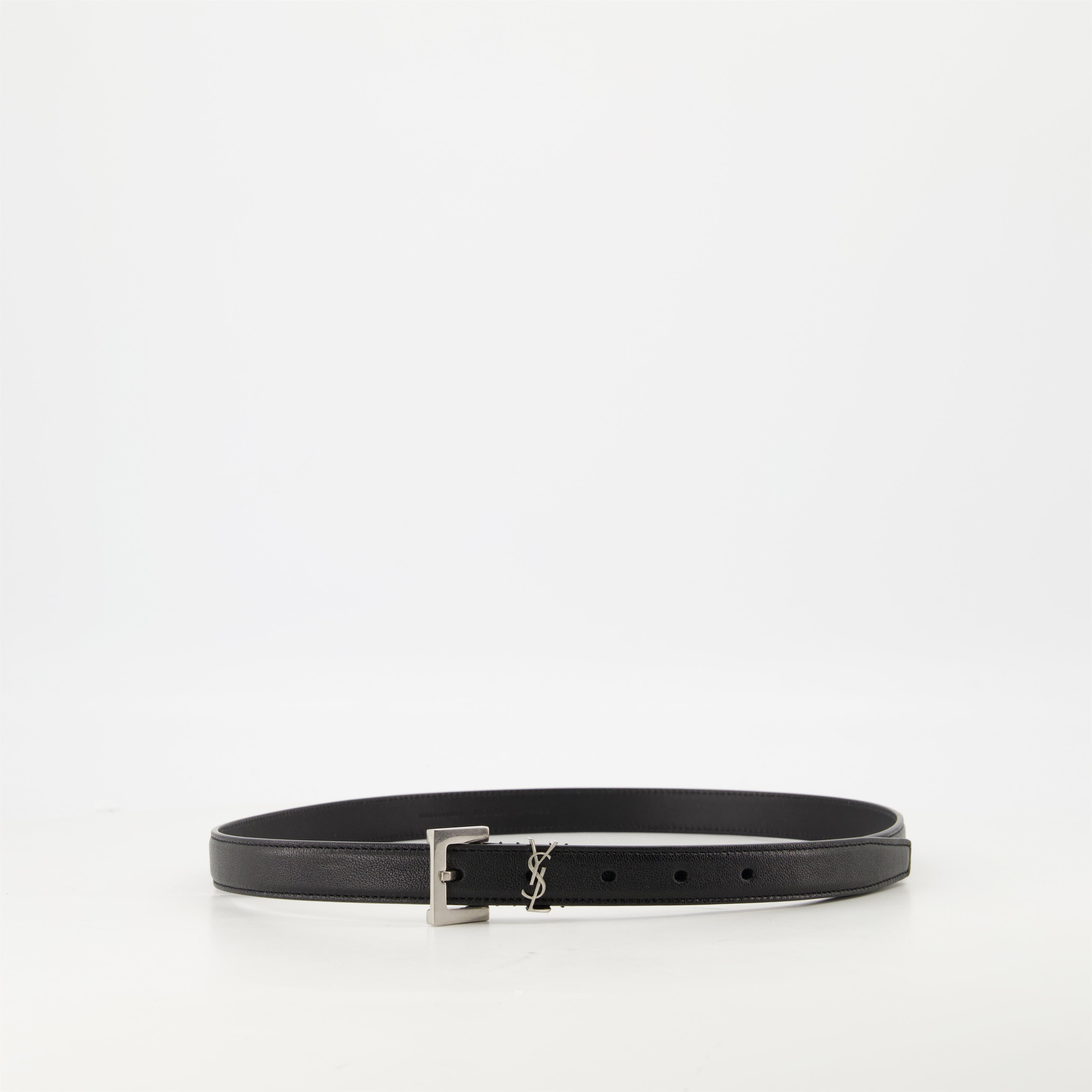Cinture Cintura Cassandre YSL Saint Laurent Nero Uomo