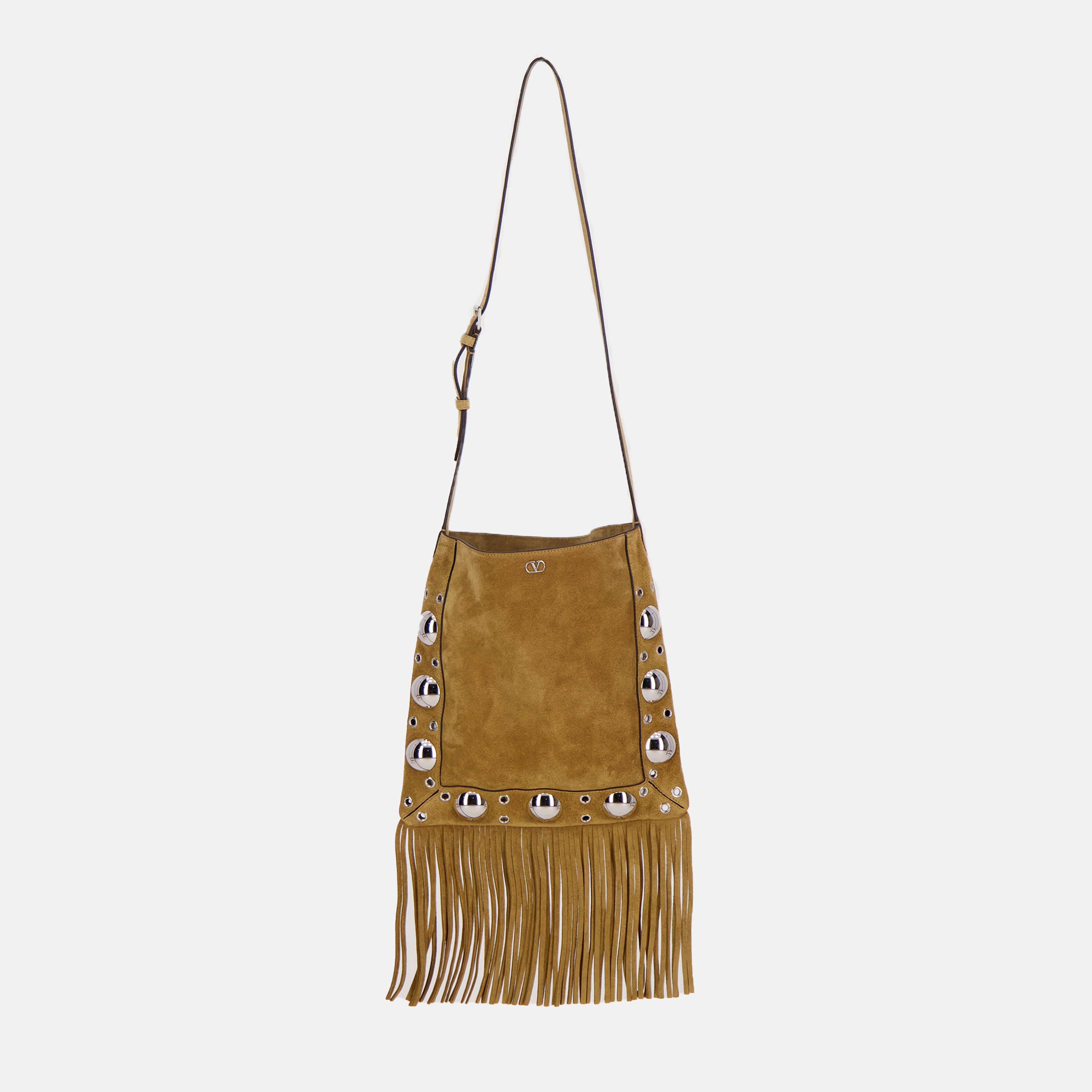 Sacs bandoulière Sac Nellcôte à franges Valentino Garavani Beige Femme