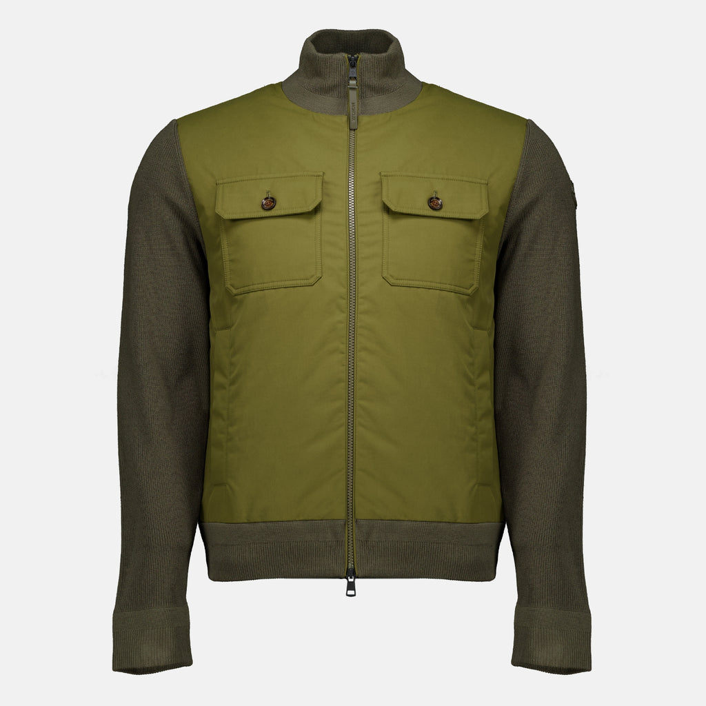 Vestes Cardigan en maille kaki Moncler Kaki Homme