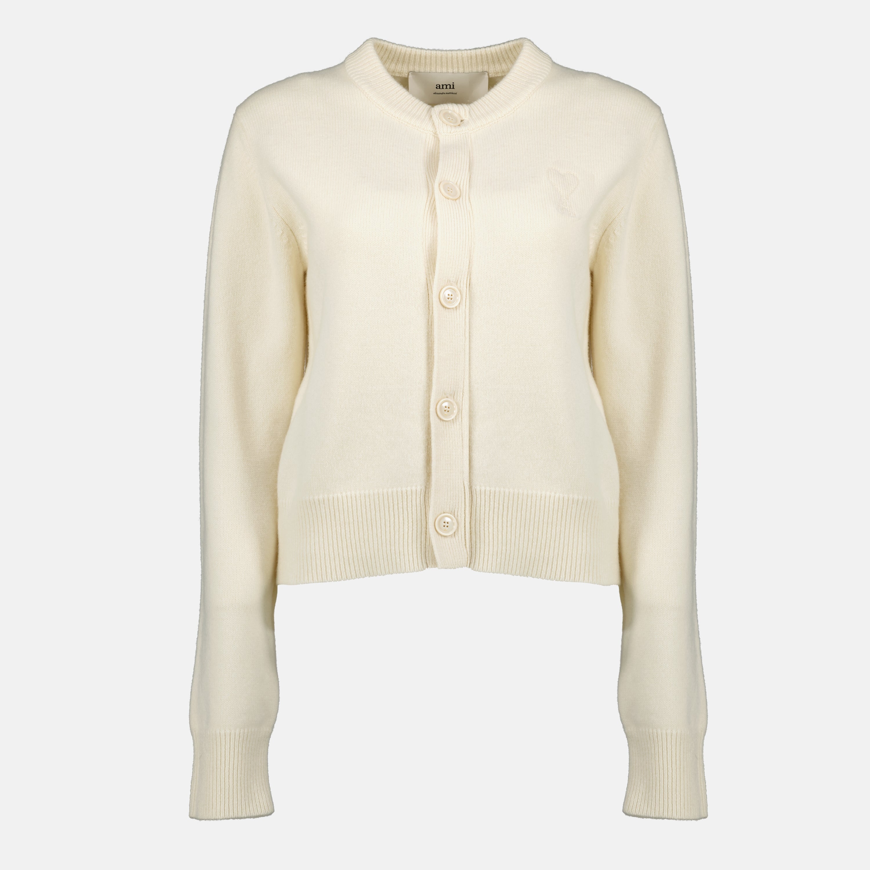 Image de l'article Cardigan AMI de coeur de la marque Ami PARIS pour Femme - Saison Automne-Hiver 2025 - Vue de Face