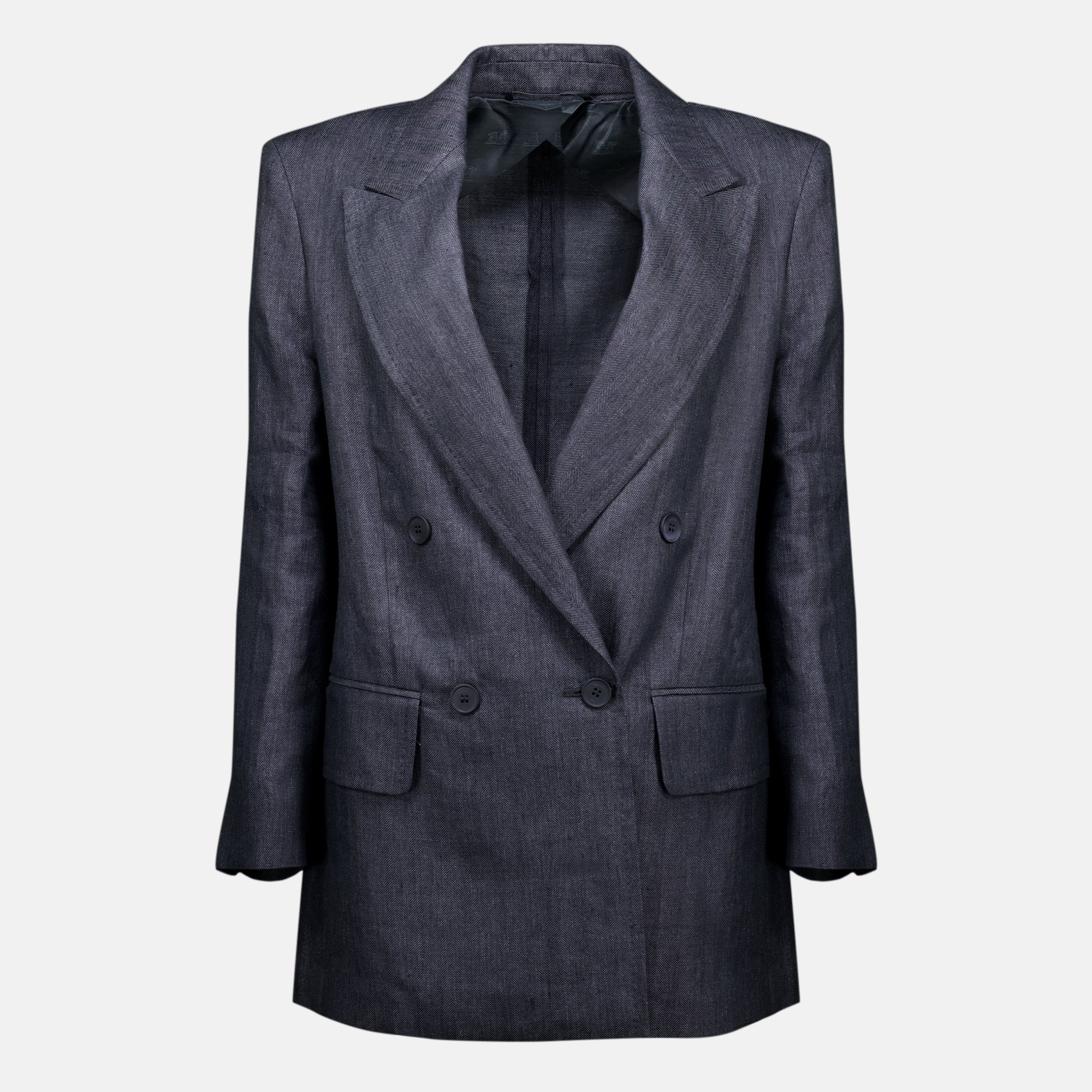 Vestes Blazer de Linho Chevron Cinza Max Mara Gris Femme