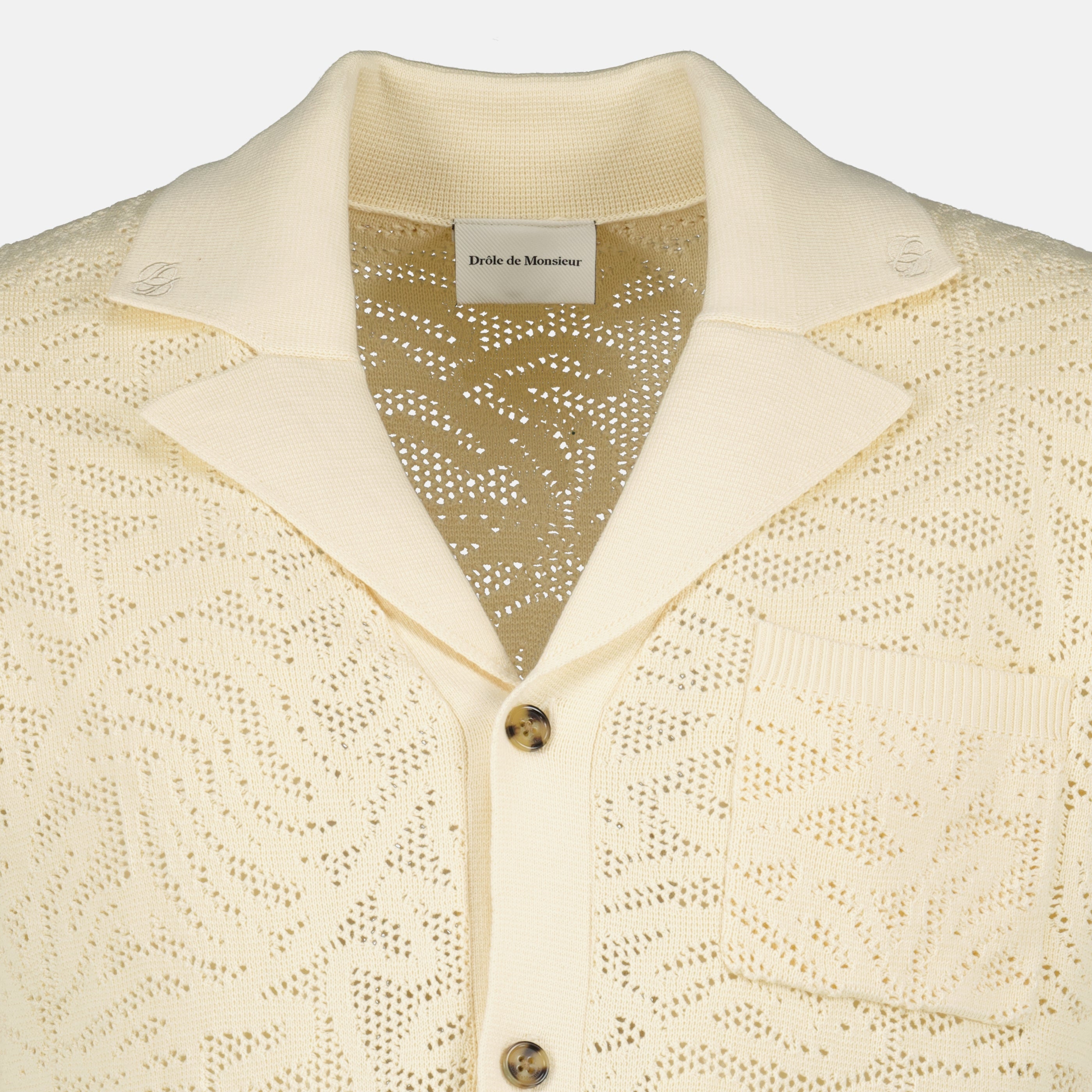 Chemises Chemise beige en dentelle Drole De Monsieur Beige Homme