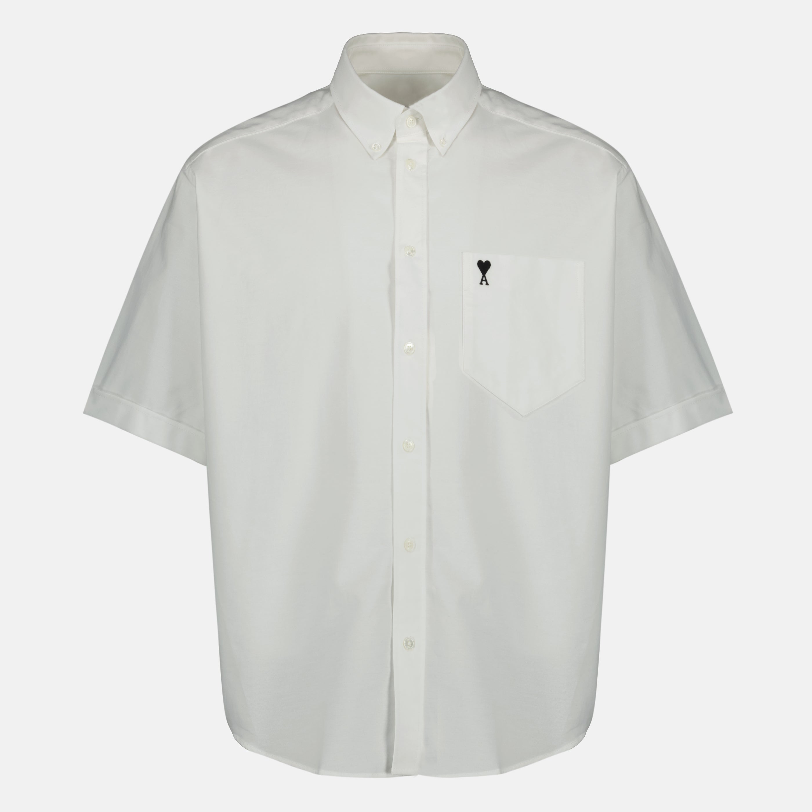 Image of the Ami PARIS white cotton shirt for men - Spring-Summer 2026 - Front View