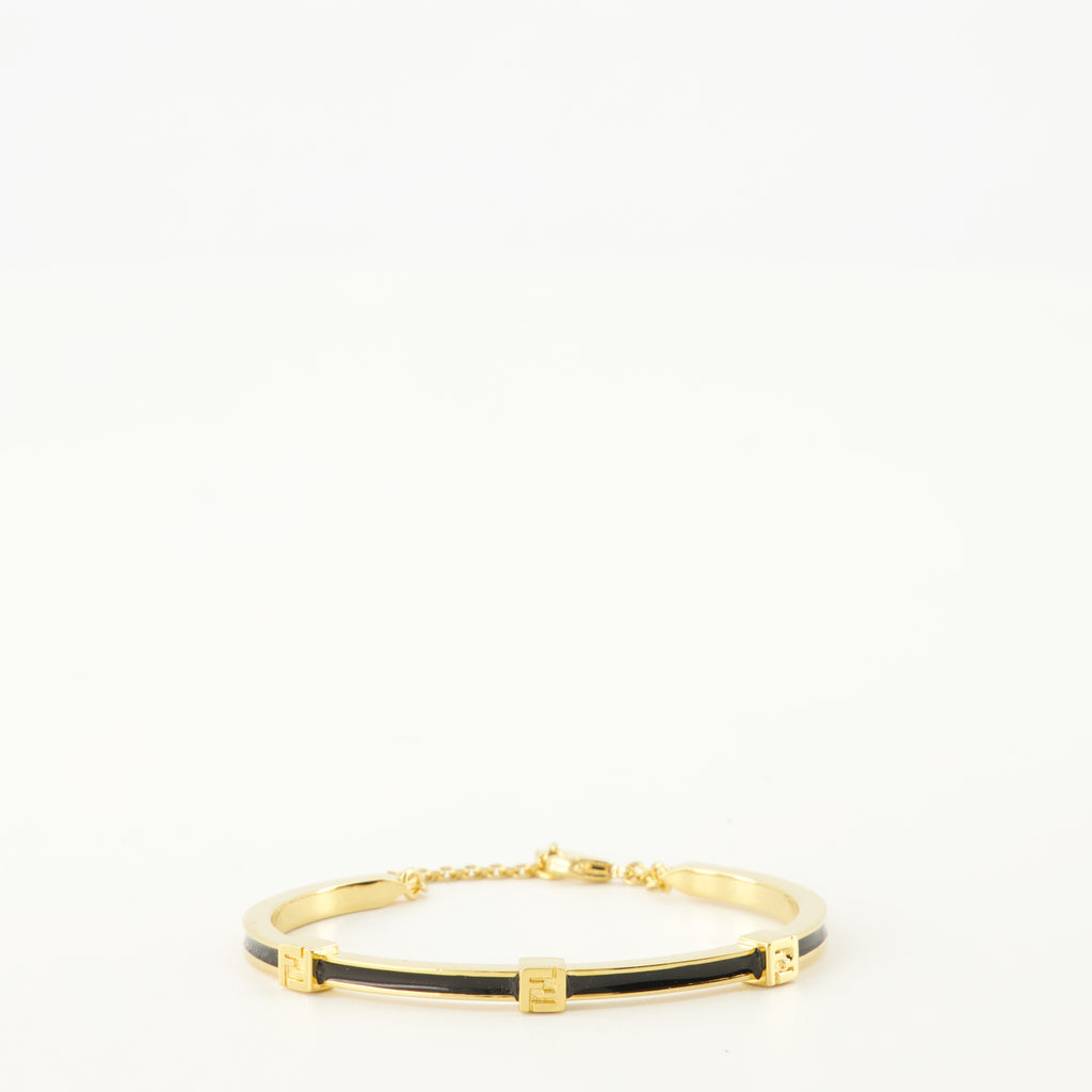 Image of the Forever Fendi gold and black bracelet from the Fendi brand for Women - Spring-Summer 2026 - Front View