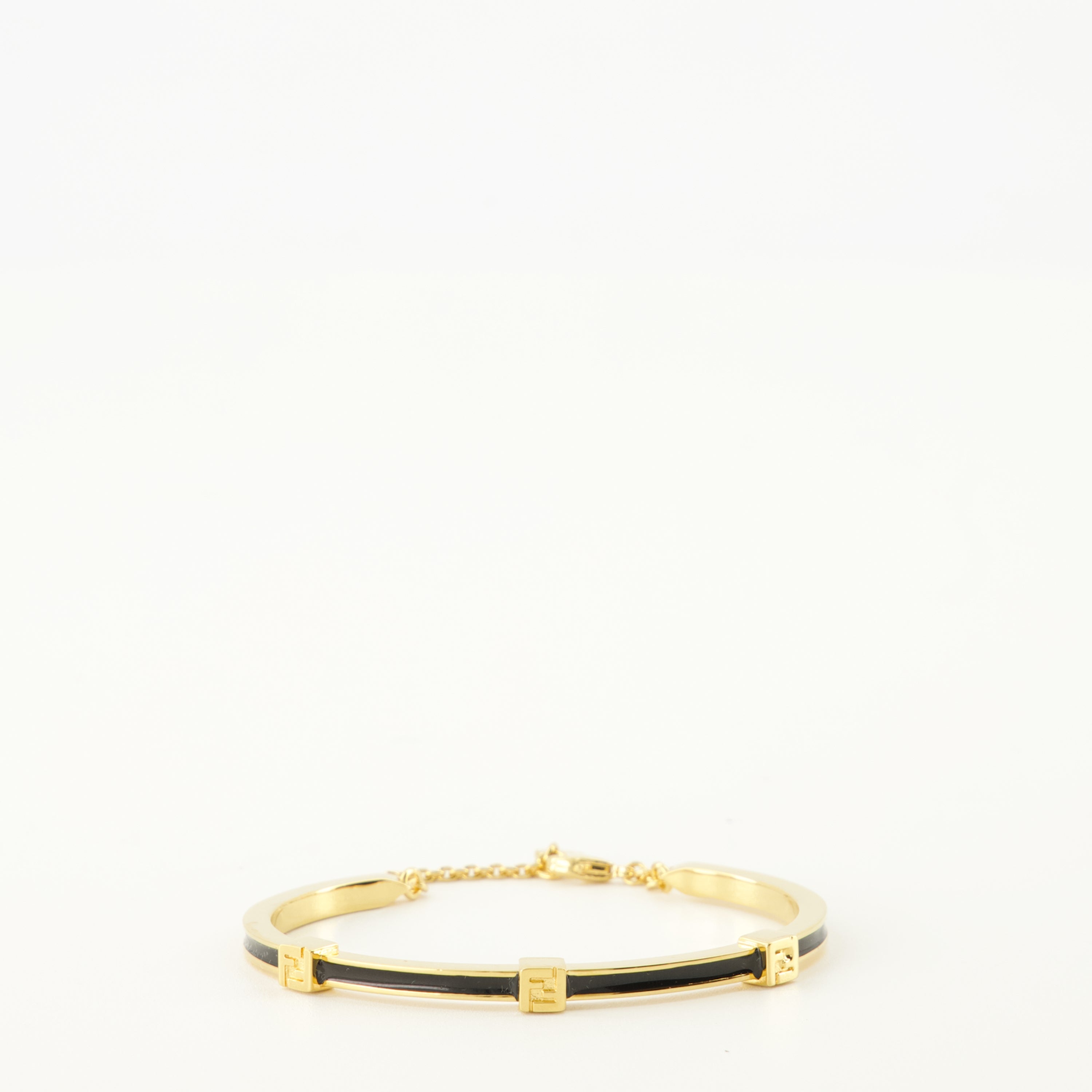 Image of the Forever Fendi gold and black bracelet from the Fendi brand for Women - Spring-Summer 2026 - Front View