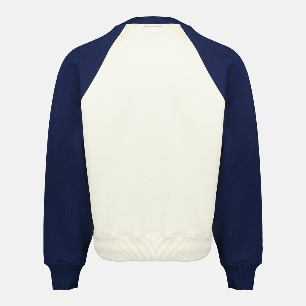 Sweatshirts Sweatshirt AMI Coração Tecido em Azul e Branco Ami PARIS Bleu foncé Unisexe