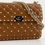 Borse a tracolla Borsa Medium Rockstud Spike Valentino Garavani Marrone Femme