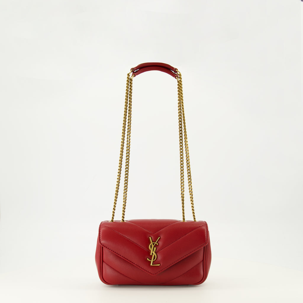 Imagem do saco Loulou mini vermelho da marca Saint Laurent para Mulheres - Temporada Primavera-Verão 2026 - Vista Frontal