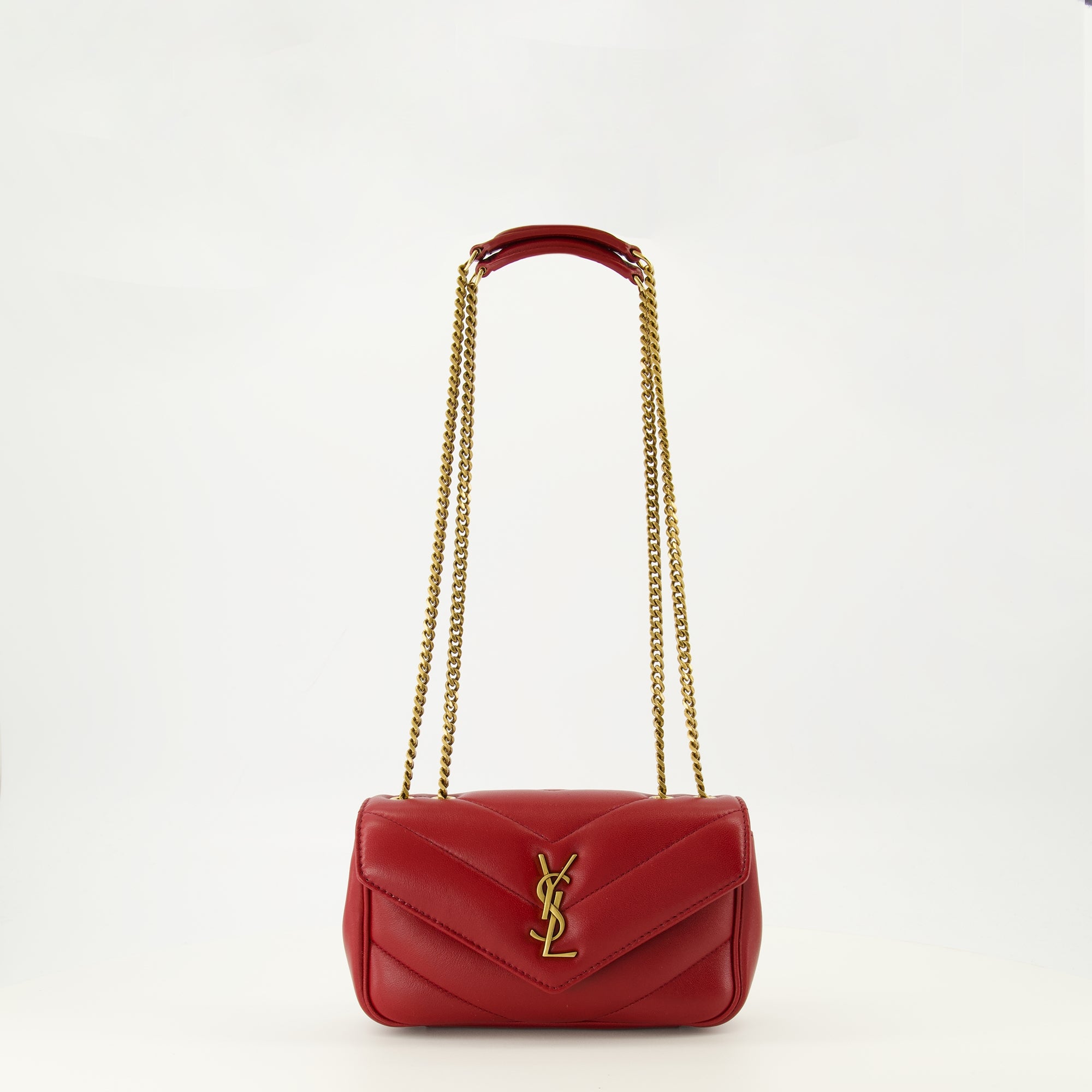 Image de l'article Sac Loulou mini rouge de la marque Saint Laurent pour Femme - Saison Printemps-Été 2026 - Vue de Face