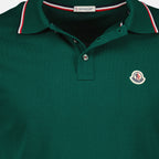 Image de l'article Polo en piqué de coton vert de la marque Moncler pour Homme - Saison Printemps-Été 2026 - Vue détaillée_2