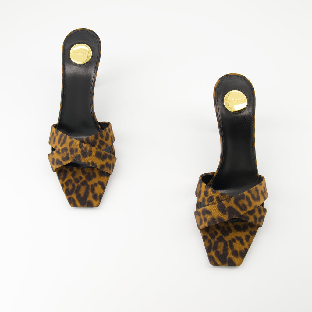 オープントゥシューズ ジル ヒールサンダル Saint Laurent 茶色 Femme