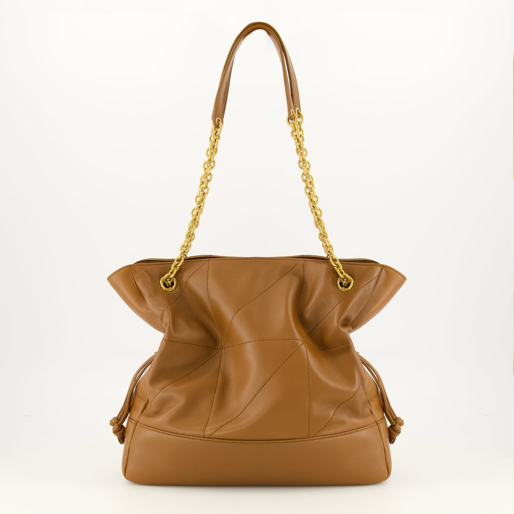 Sacs seau Jamie Braune Leder Einkaufstasche Saint Laurent Marron Femme