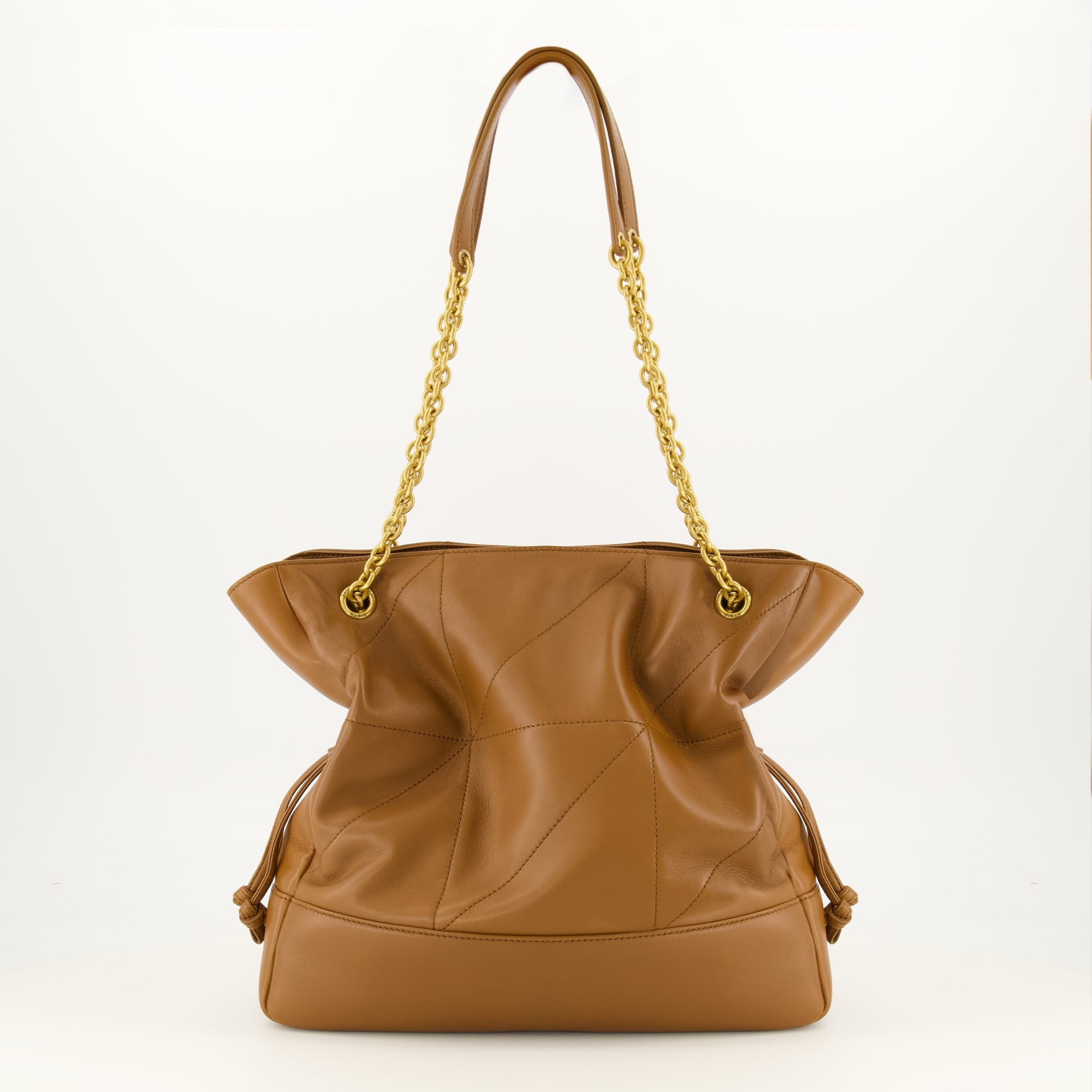 Sacs seau 제이미 갈색 가죽 쇼핑백 Saint Laurent Marron Femme