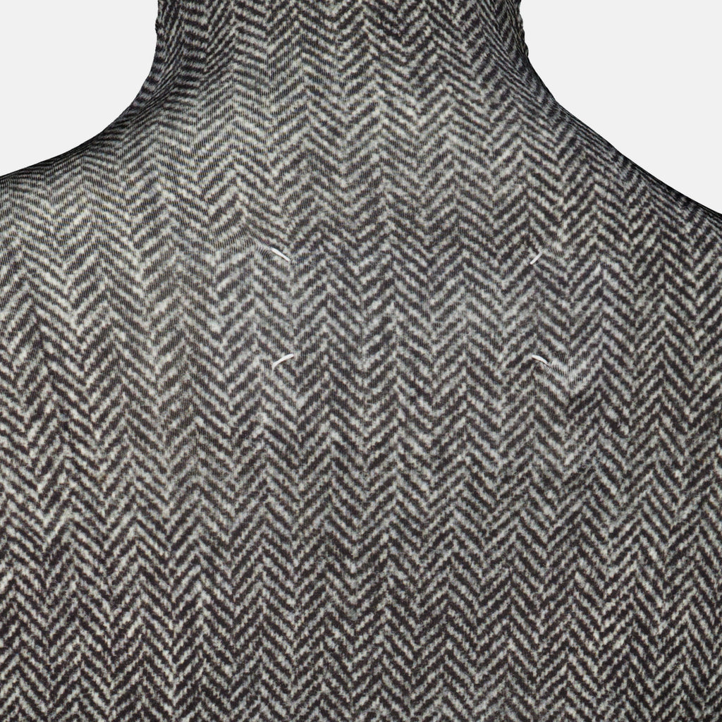 Tops Chevron Pattern Bodysuit Mm6 Gris Femme