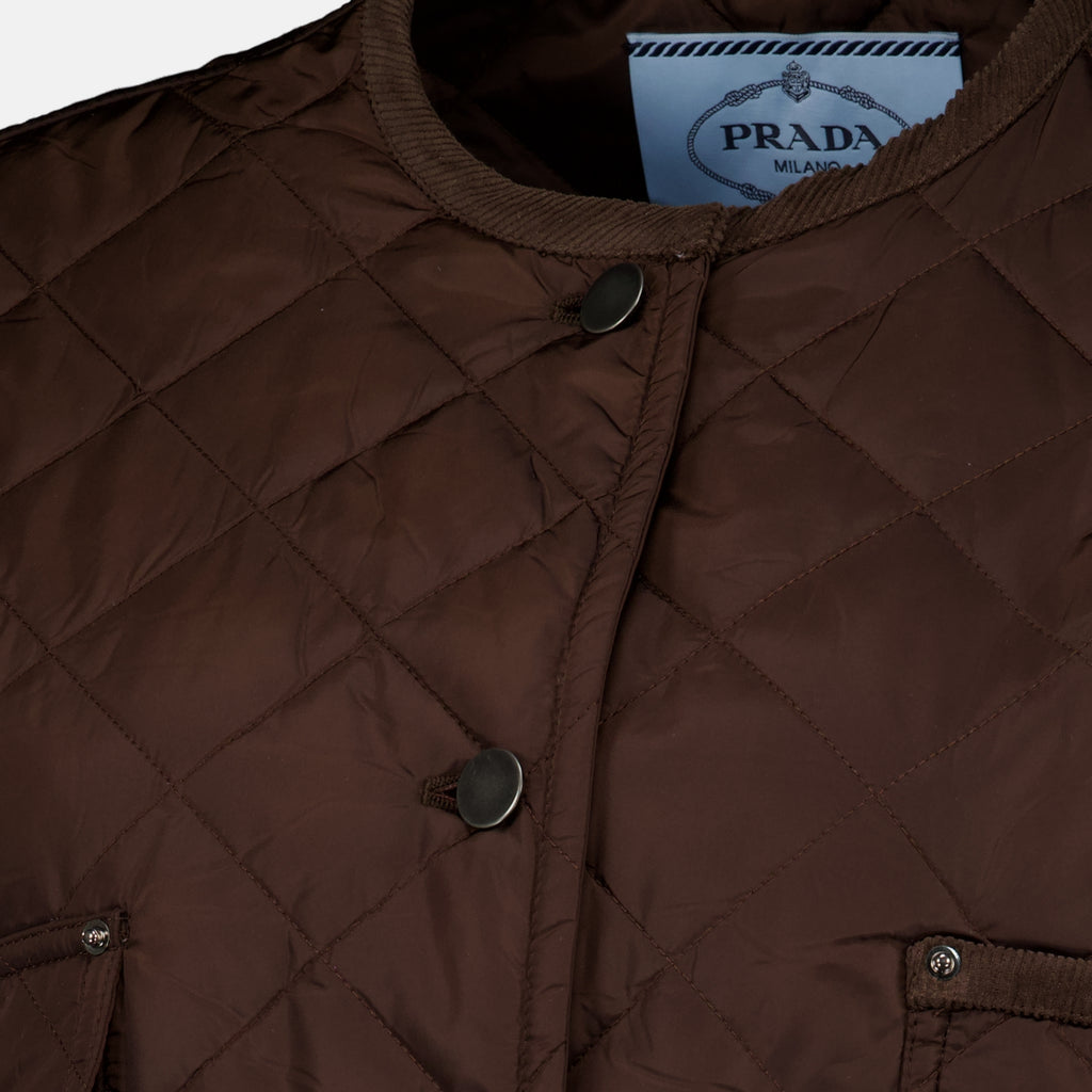 Vestes Veste matelassée en Re-Nylon Prada Marron Femme