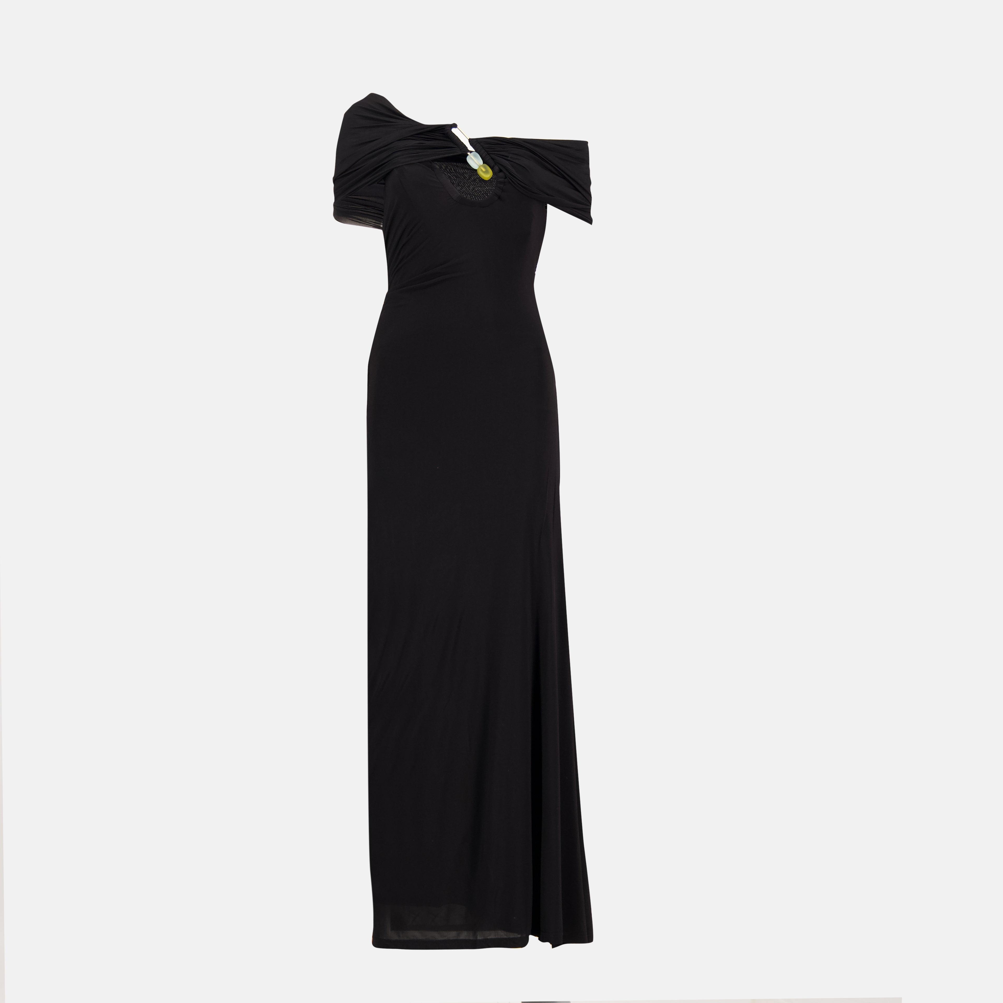 christopher esber off the shoulder dresses Christopher Esber Sonora Veiled off-shoulder Ruched Long Dress | Blue
