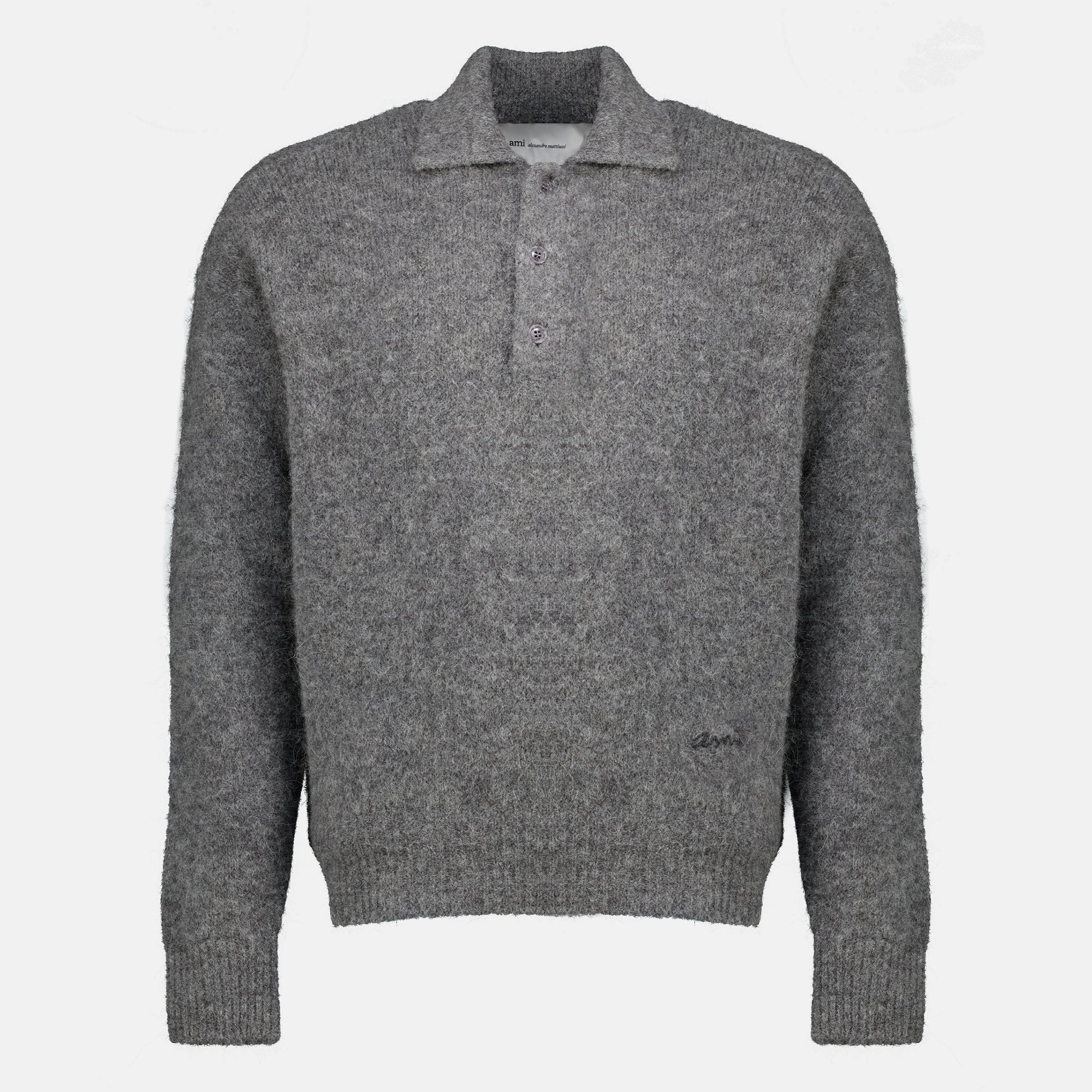 Polos Gray Alpaca Polo Ami PARIS Gris Homme
