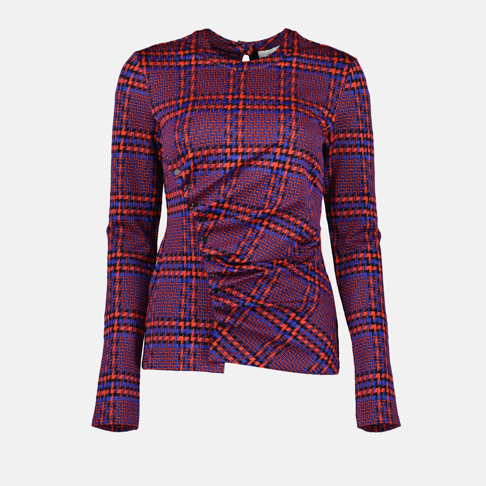 Tops Plaid Draped Top Rabanne Purple Femme