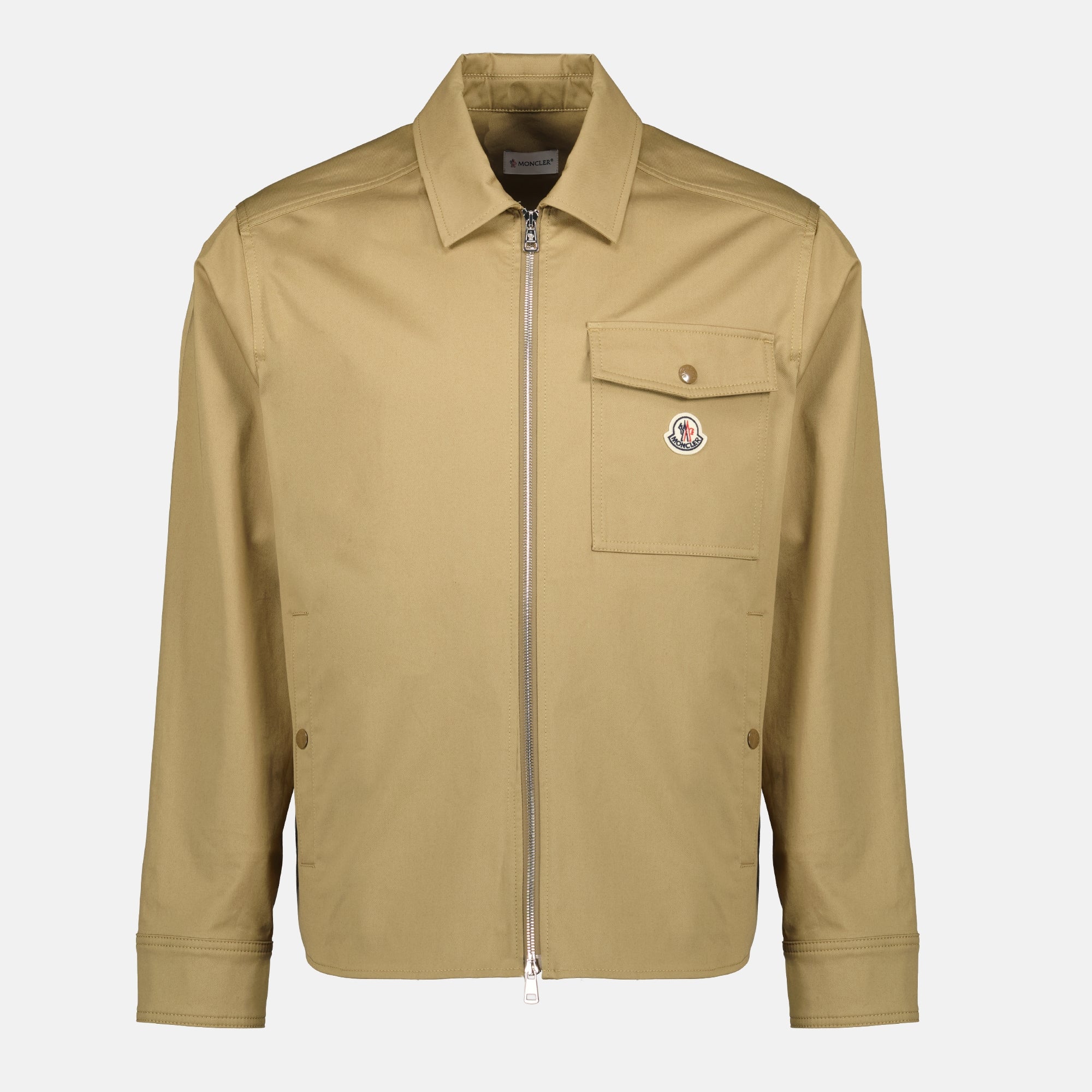 Image de l'article Surchemise en gabardine beige de la marque Moncler pour Homme - Saison Printemps-Été 2026 - Vue de Face