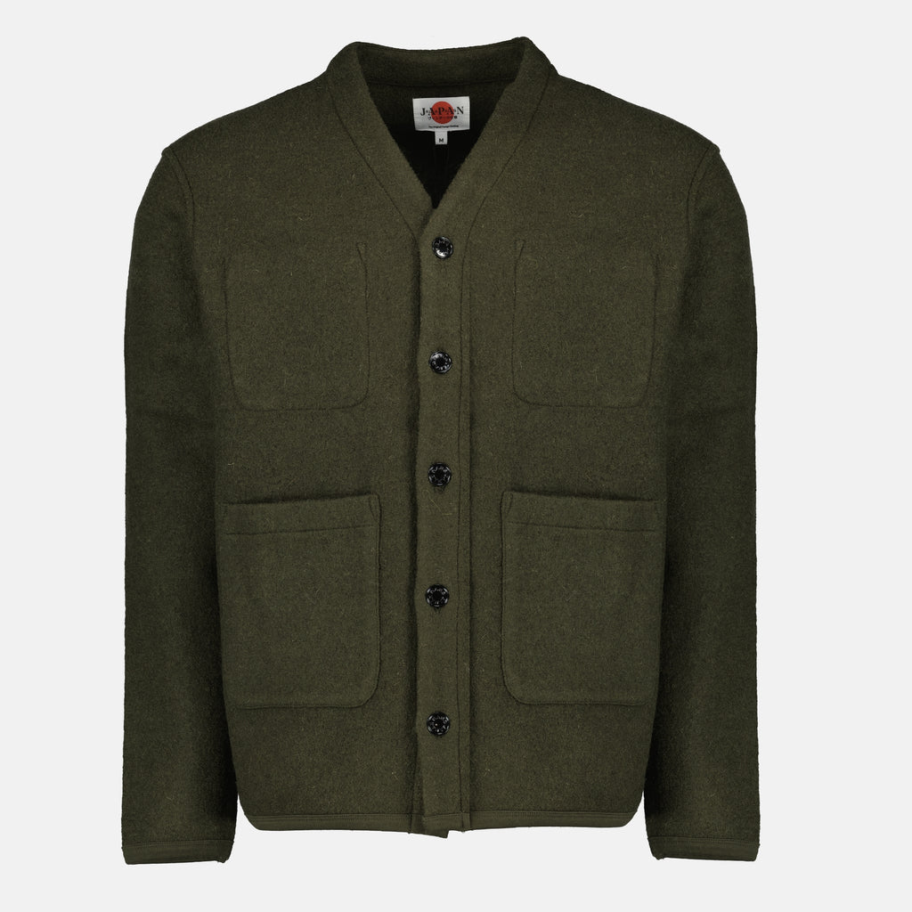 Imagem do cardigan de lã Seijii da marca Japan Rag para Homem - Temporada Outono-Inverno 2025 - Vista Frontal