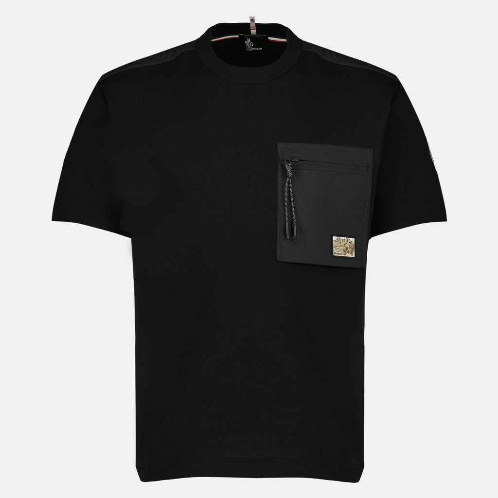 T-shirts T-shirt in Cotone con Tasca Nera Moncler Grenoble Noir Homme