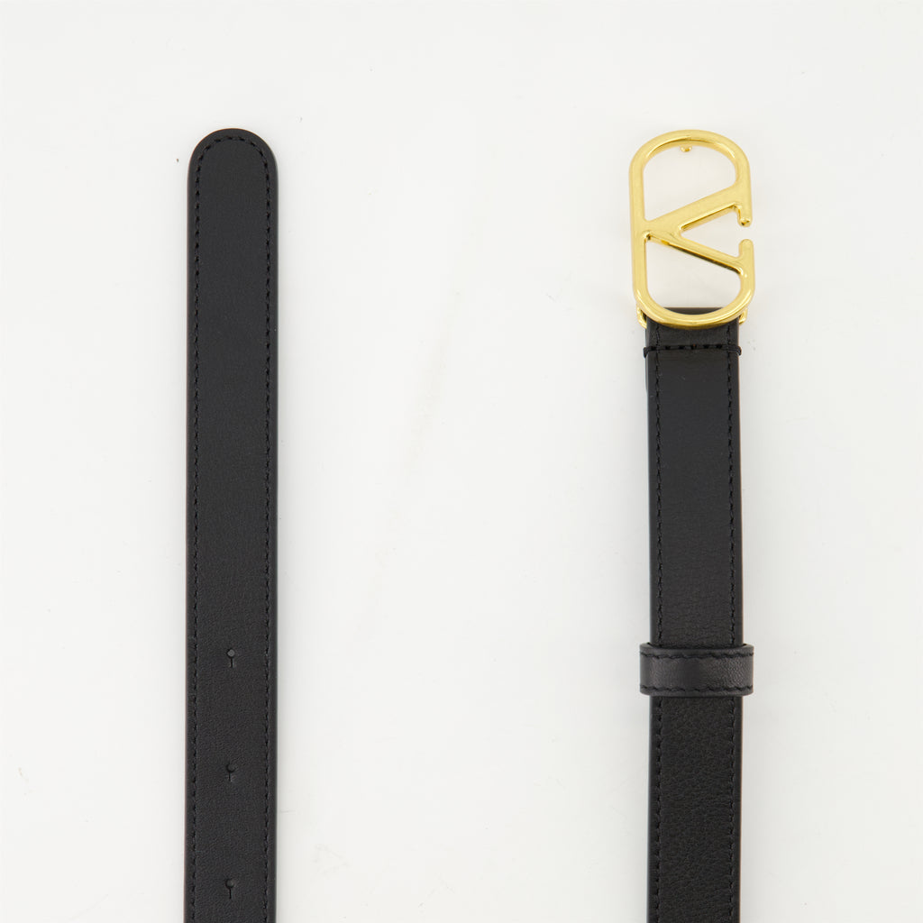 Ceintures Ceinture VLogo en cuir Valentino Garavani Noir Femme