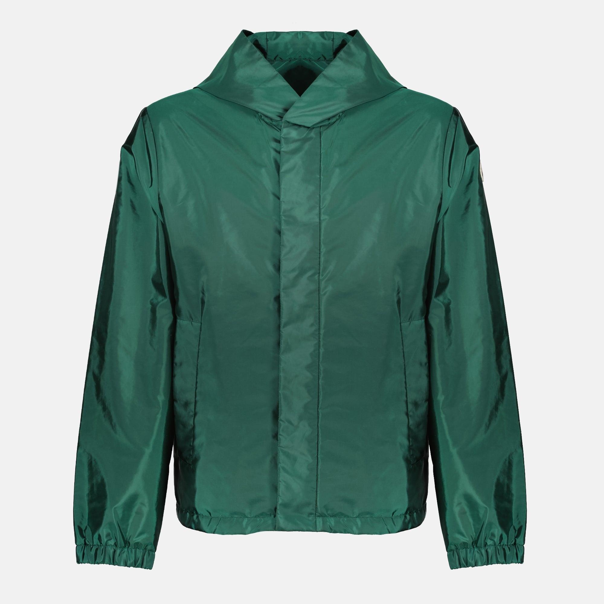 Image of the Grandas green windbreaker from the Moncler brand for Men - Spring-Summer 2026 - Front View