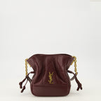 Image de l'article Sac seau Jamie mini en cuir bordeaux de la marque Saint Laurent pour Femme - Saison Printemps-Été 2026 - Vue de Face