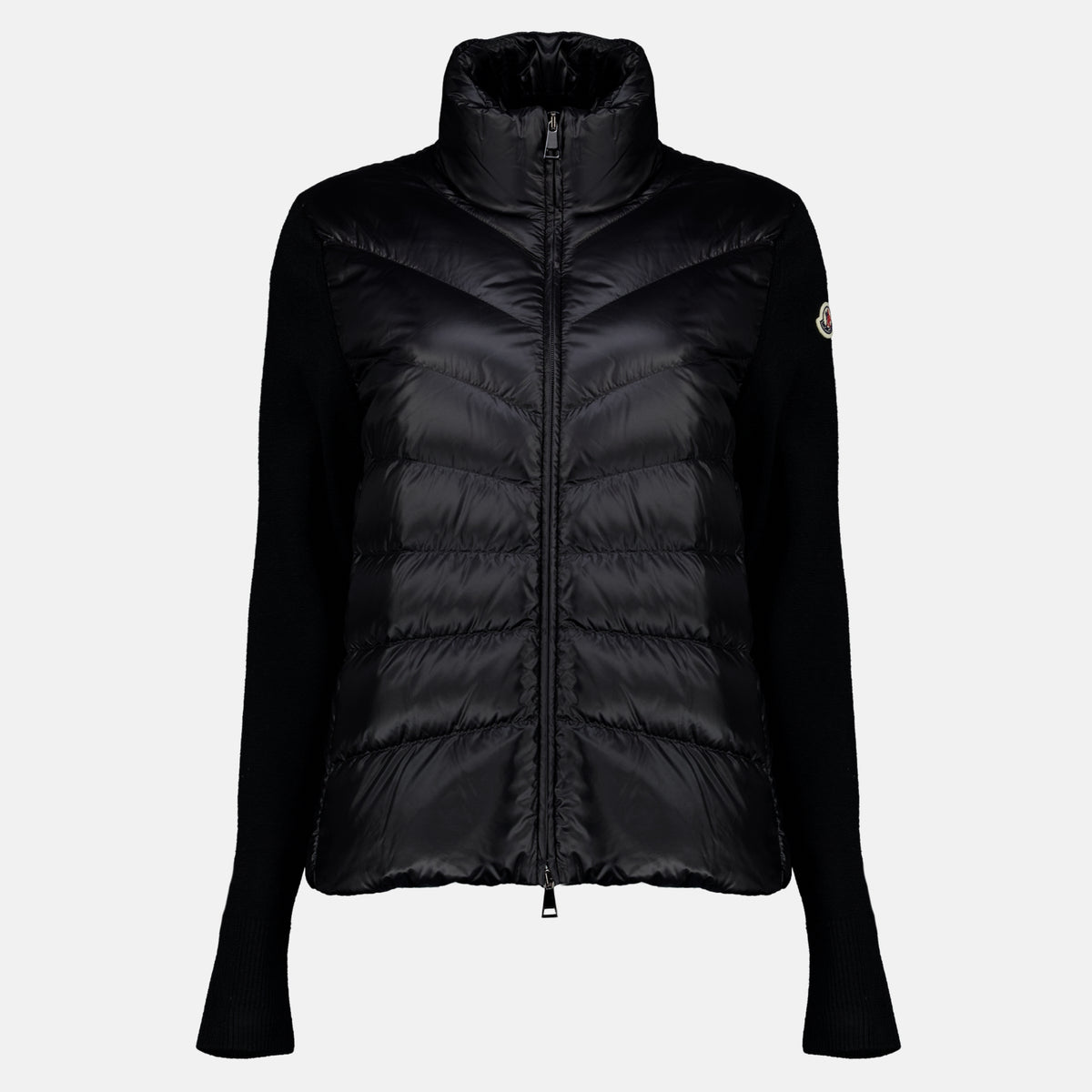 Vestes Schwarzer Cardigan aus zwei Materialien Moncler Noir Femme