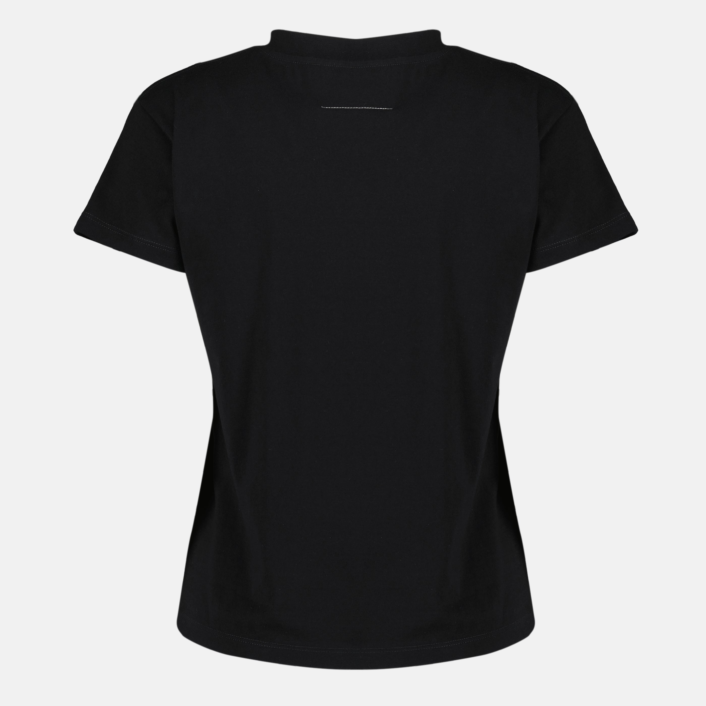 T-shirts T-shirt signature noir en coton Mm6 Noir Femme